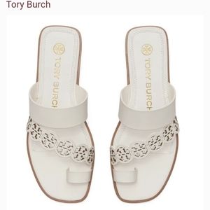 Tory Burch TINY MILLER TOE-RING SLIDE, LEATHER